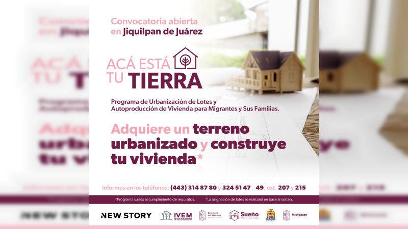 Por cerrar, convocatoria para que migrantes accedan a un lote para construir vivienda