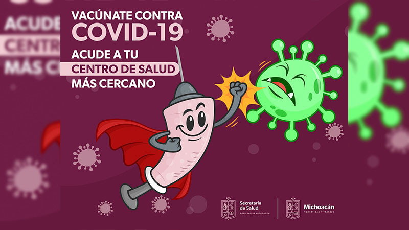 Anuncia Secretaría de Salud de Michoacán que mantiene vacunación contra COVID-19, influenza y neumococo 
