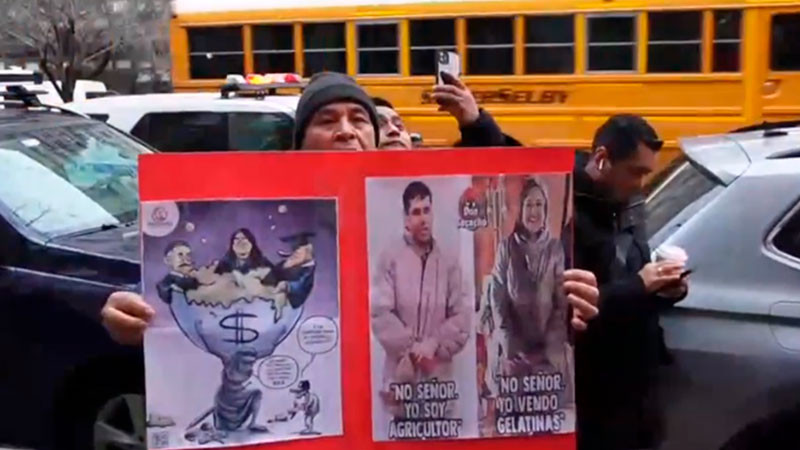 Protestan en evento de Xóchitl Gálvez durante su visita a Nueva York 