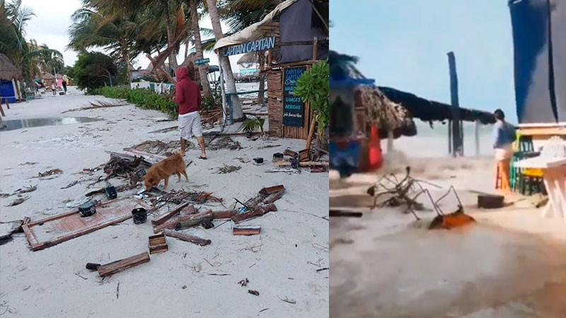  Paso del Frente Frío 32 provoca tormentas e inundaciones en Holbox, Quintana Roo 