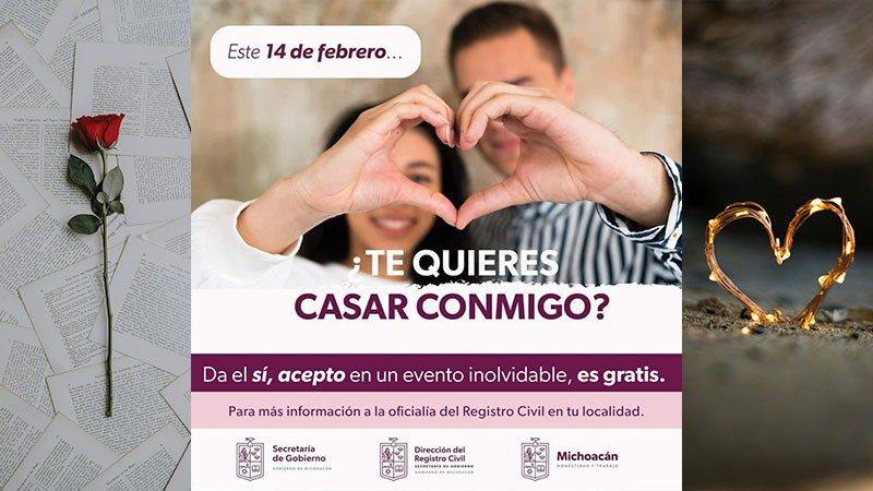 ¿Te vas casar?, pues en Michoacán habrá bodas gratis el 14 de febrero  