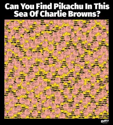Nuevo reto, encontrar a Pikachú entre estos Charlie Brown 