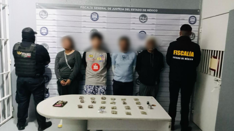 Revienta Fiscalía de Nezahualcóyotl una tiendita de droga: Hay 4 detenidos 