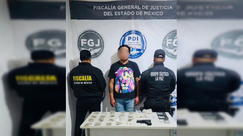 Operativo contra venta de droga en Edomex: Hay un detenido, droga y arma asegurados 