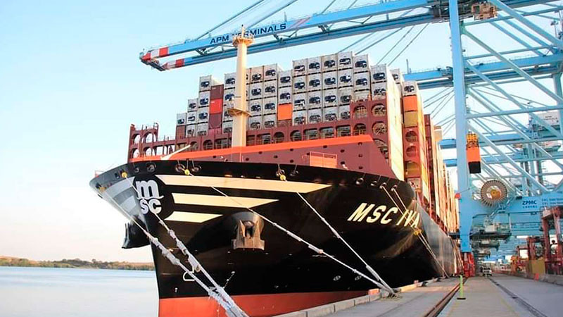 Puerto de Lázaro Cárdenas recibe al buque MSC IVA 