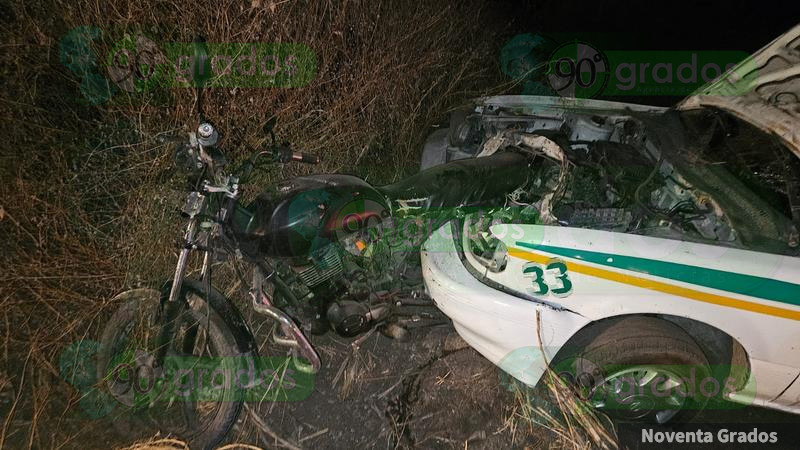 Choque entre taxi y motocicleta deja un muerto en Apatzingán, Michoacán 