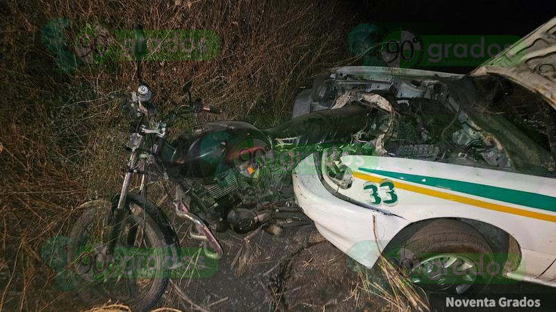 Choque entre taxi y motocicleta deja un muerto en Apatzingán, Michoacán