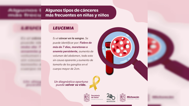 Promueve SSM detección oportuna del cáncer infantil