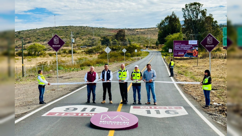 Bedolla y Chava Cortés inauguran la rehabilitación de la carretera Charo-Zurumbeneo-Fco. I. Madero