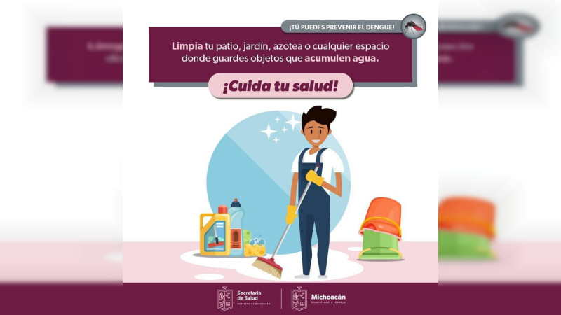 Salud Michoacán da recomendaciones para evitar reproducción del mosquito transmisor del dengue 