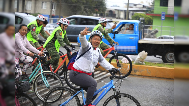 Más de 300 ciclistas se unen a la rodada En Bici Contra las Adicciones en Uruapan