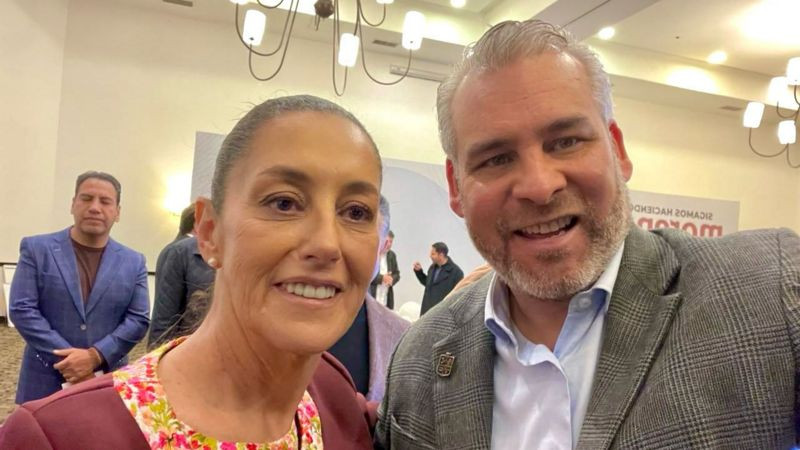 Se reúnen Bedolla y Sheinbaum previo a su registro como candidata presidencial ante el INE 