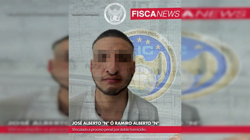 Vinculan a proceso a sujeto por doble homicidio en Irapuato, Guanajuato 