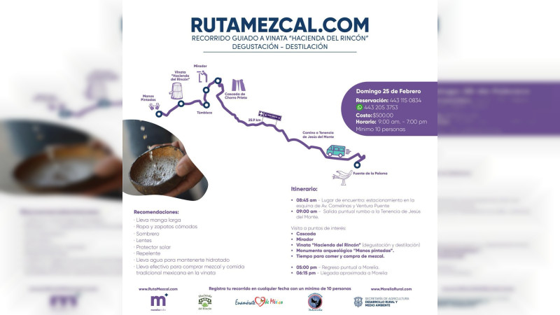 Gobierno de Morelia invita al Recorrido Ruta Mezcal 
