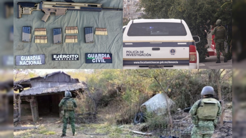 En históricas cunas del crimen en Michoacán, aseguran 52 explosivos, barricadas y campamentos 