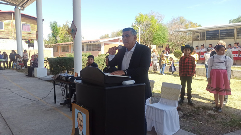 Realizan acto conmemorativo del 58 aniversario de la primaria Álvaro Obregón, en Ciudad Hidalgo