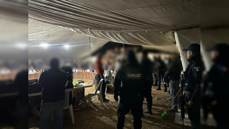 Desactiva policía palenque clandestino en Zitácuaro, Michoacán 