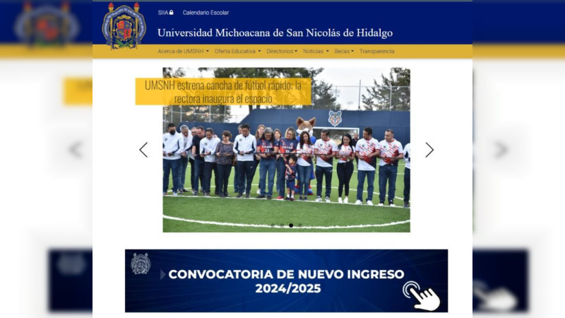 Abierta la convocatoria de nuevo ingreso de la UMSNH 