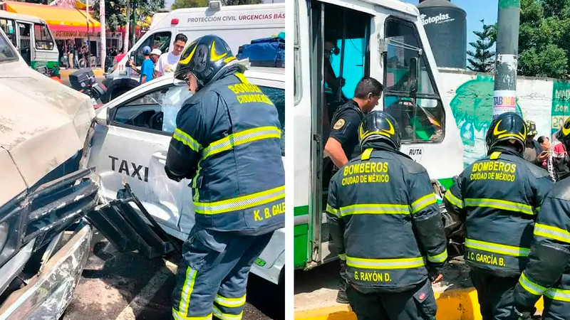 Se registra carambola en Iztapalapa; hay al menos 11 lesionados, 4 de ellos son menores 