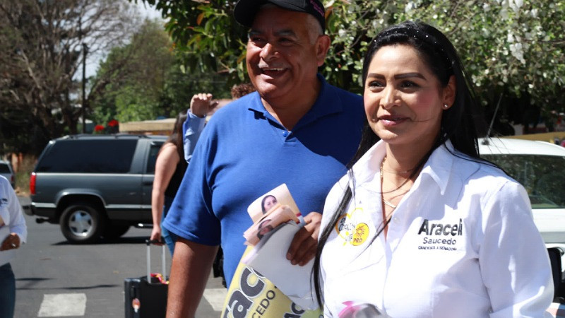 Vamos a defender la democracia y el voto libre afirma Araceli Saucedo en Pátzcuaro