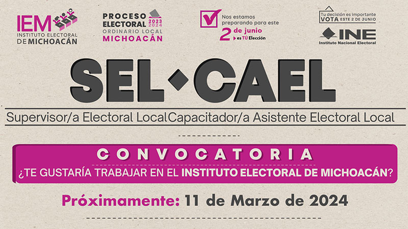 Contratará el Instituto Electoral de Michoacán a 1913 supervisores y capacitadores electorales 