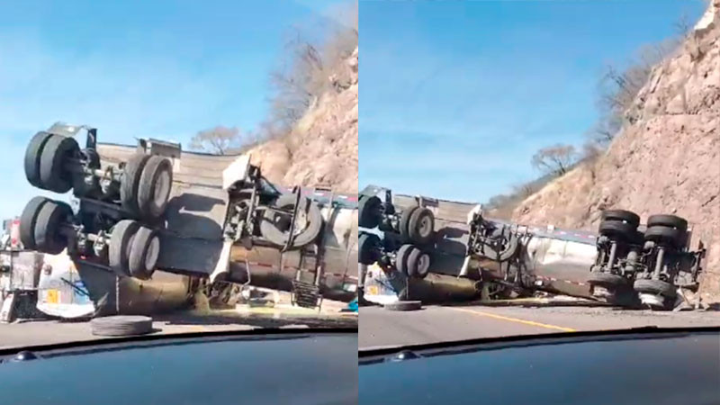 Vuelca pipa cargada con combustible en la Siglo XXI 