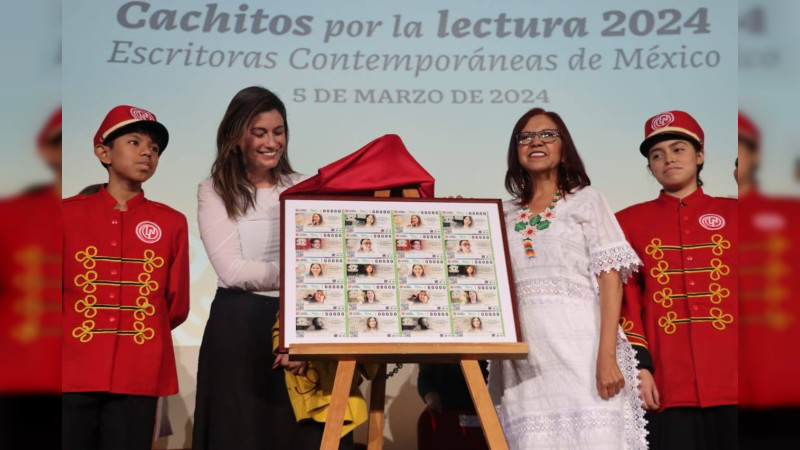 Escritoras mexicanas aparecen en billetes de la Lotería Nacional como parte del 8M 