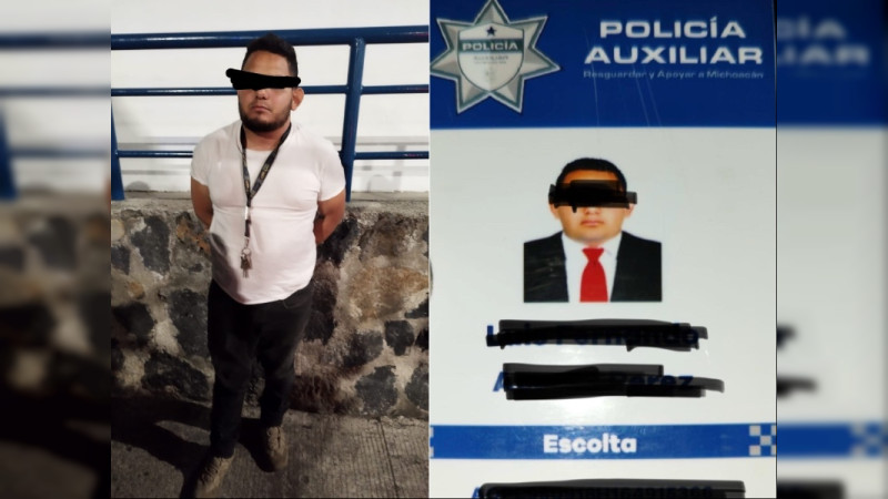 Se pudre la Policía Auxiliar de Michoacán: capturan a agente asaltando con su arma de cargo 