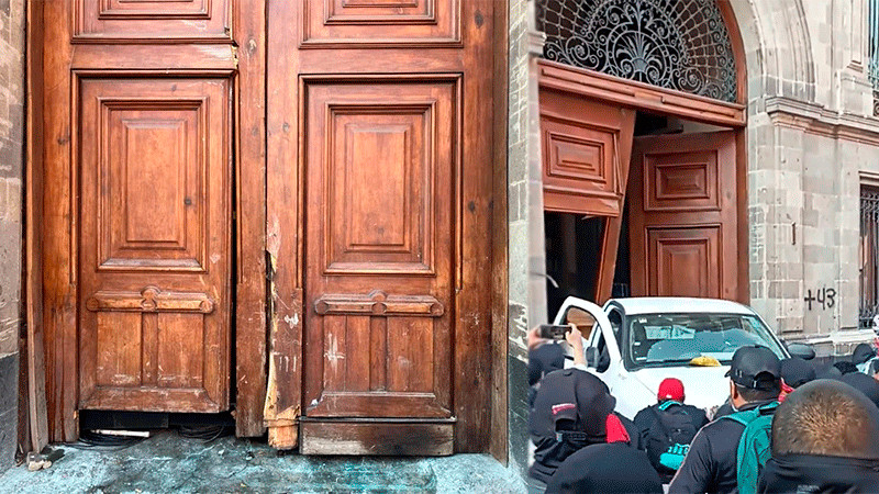 Tras irrupción de normalistas, FGR abre carpeta de investigación por daños a Palacio Nacional  