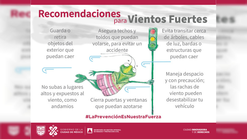 En Ciudad de México activan Alerta Amarilla por pronóstico de fuertes vientos 