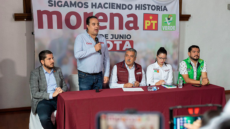 De la mano de Morón,  avanza obra del segundo piso de la 4T en Michoacán