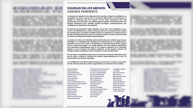 Periodistas, intelectuales y académicos exigen cobertura equitativa en radio y TV para candidatas presidenciales
