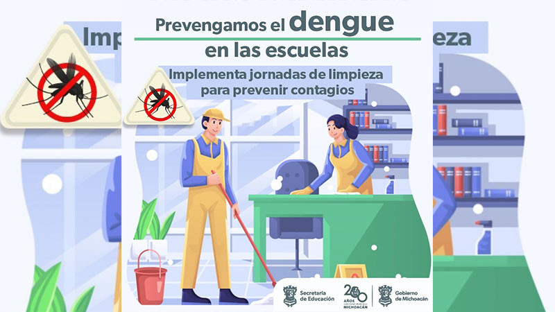 Sector educativo michoacano emite consejos para prevenir dengue en entornos escolares 