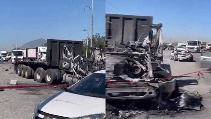 Un muerto y ocho heridos, resultado de carambola provocada por tractocamión en Escobedo, Nuevo León 