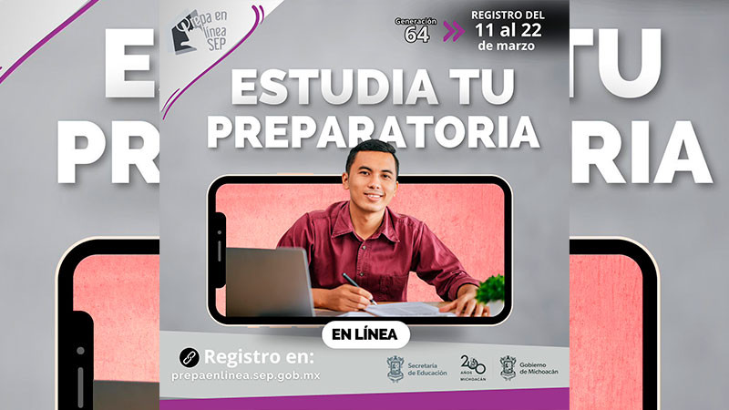Invitan a michoacanos a cursar prepa en línea con validez oficial 