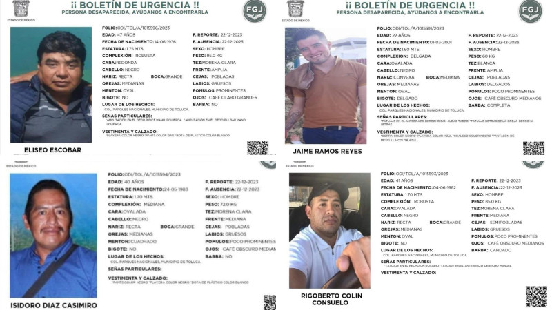 Localizan con vida a los cuatro trabajadores de pollería secuestrados en Toluca