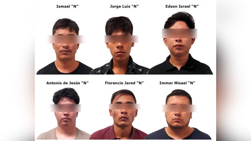 Detienen a 6 con armas, estupefacientes y dinero, en Yecapixtla, Morelos 
