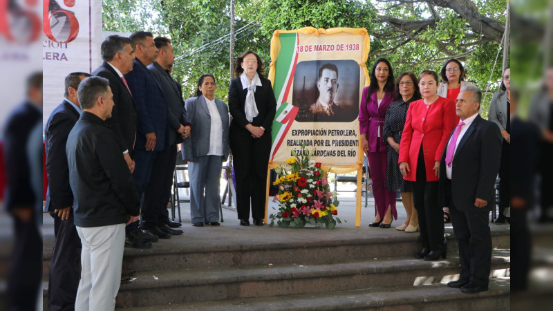 En Ciudad Hidalgo, realizan acto conmemorativo por el LXXXVI aniversario de la Expropiación Petrolera