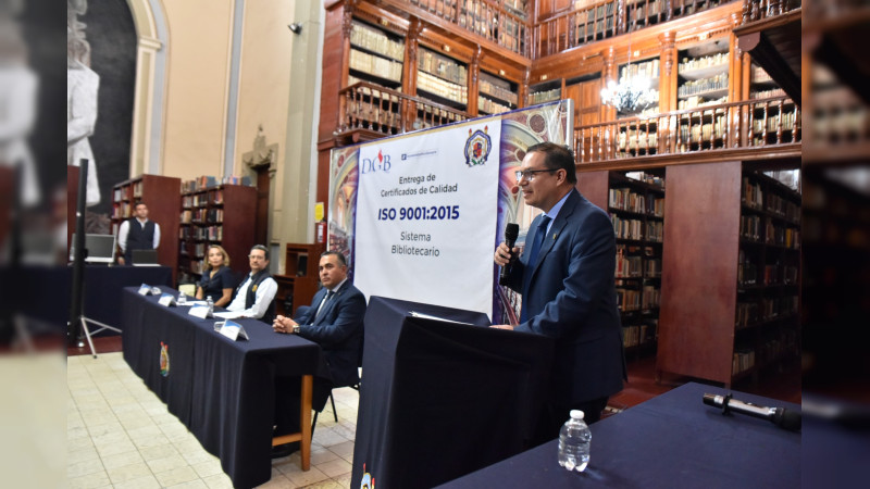 Lograr el 100 por ciento de bibliotecas de la UMSNH certificadas por su calidad, el objetivo