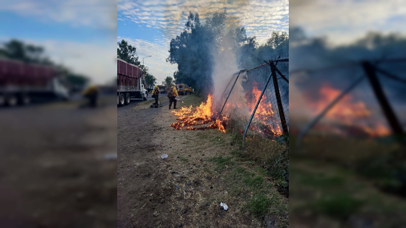 Brigadistas inician primera fase de quema controlada en el Aeropuerto Internacional de Uruapan
