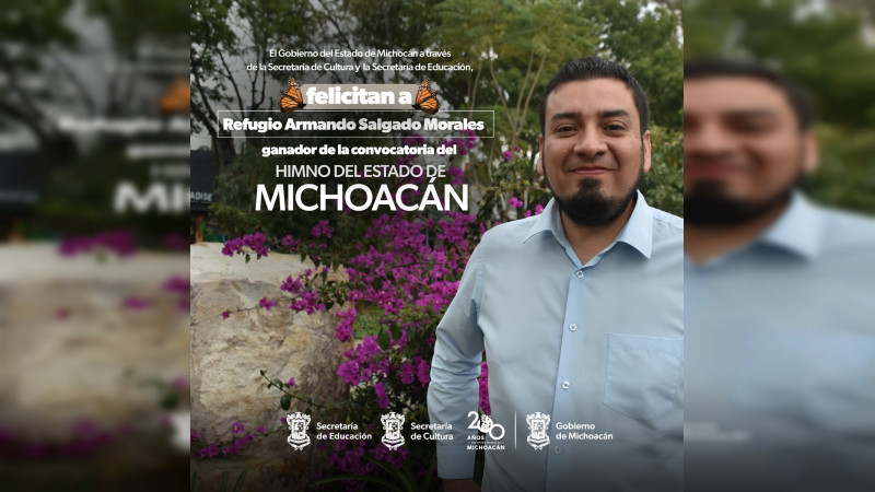 Gana Armando Salgado Morales certamen del Himno de Michoacán 