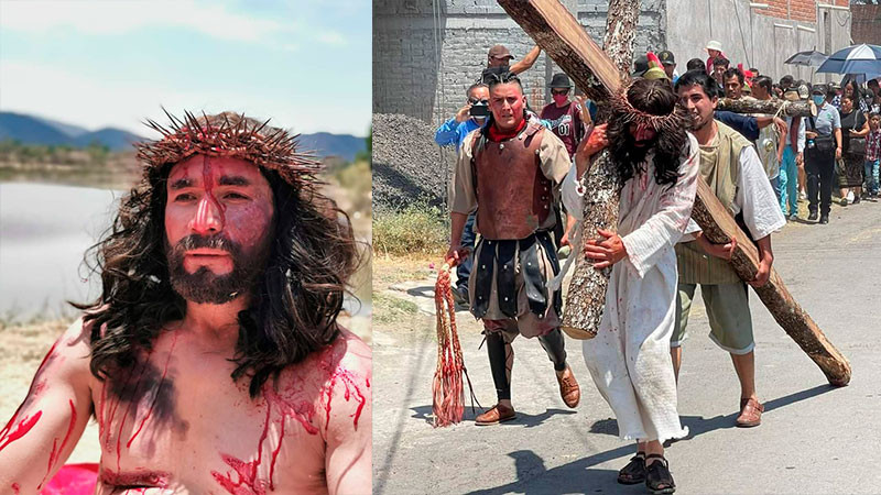 Hugo, el hombre que ha personificado a Cristo por 10 años en Indaparapeo 