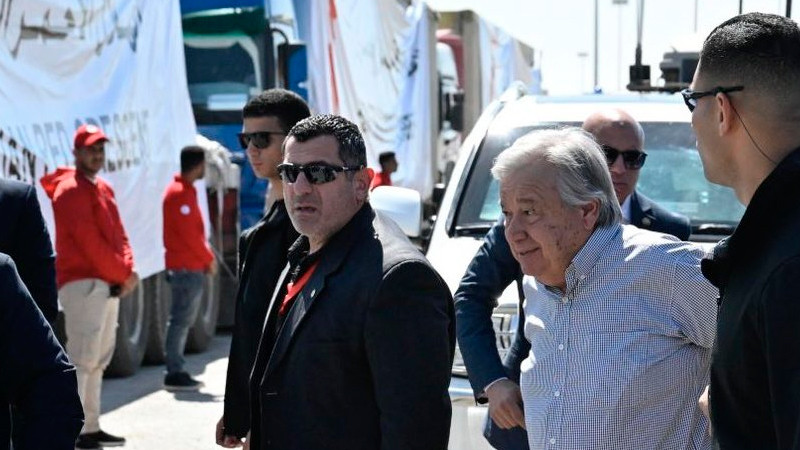 Secretario general de la ONU llega Egipto para reiterar el llamado a una tregua en Gaza 