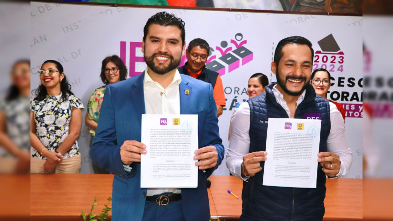 PRD y PES presentan ante el IEM, convenio de candidatura común 