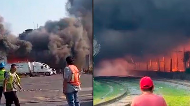 Se registra incendio en empresa de cartón en Veracruz 