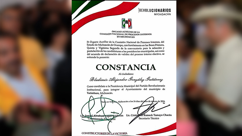 Arropa PRD Michoacán a Bladimir González rumbo al 2024