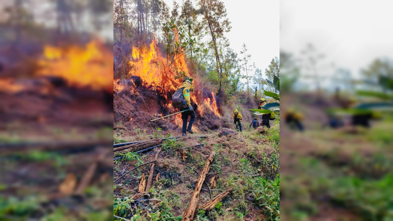 Sin riesgo, la población ante incendio de La Carátacua en Uruapan
