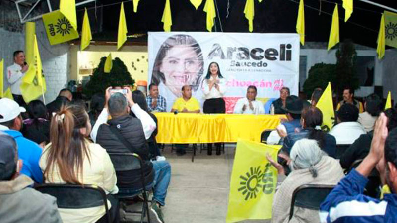 En Tingambato cierran filas a favor de Araceli Saucedo en la defensa de México 