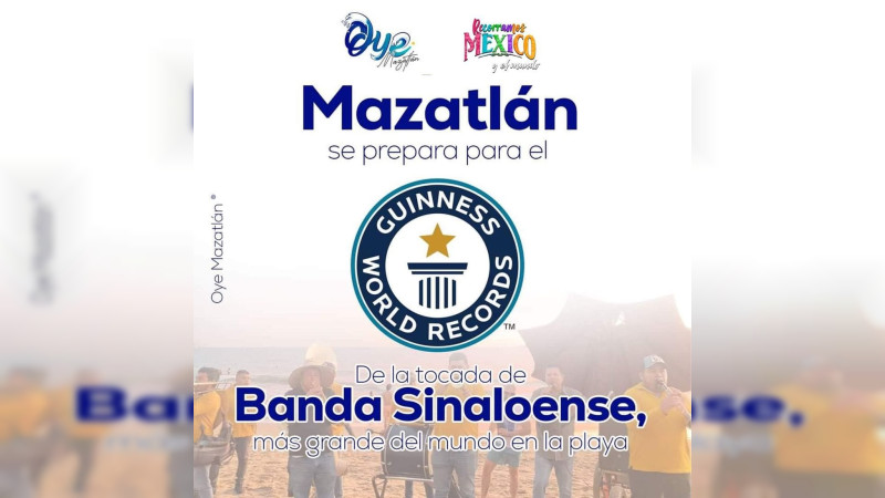 Convocan a músicos de banda de Mazatlán a romper récord Guinness de la tocada sinaloense más grande del mundo