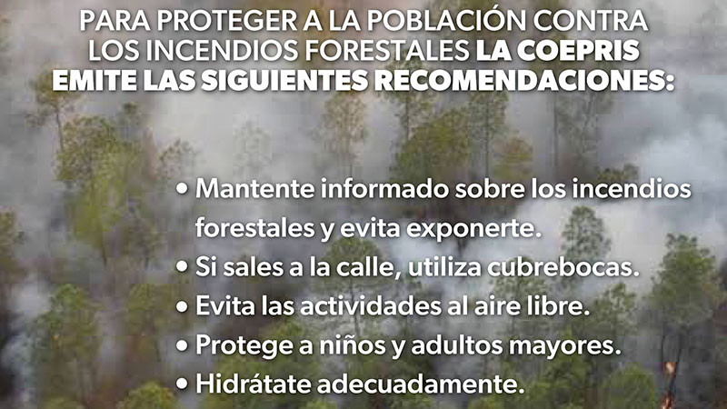 Secretaría de Salud de Michoacán anuncia que están listas las brigadas sanitarias ante incendios forestales 
